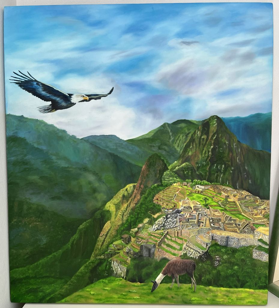 óleo sobre tela machu picchu