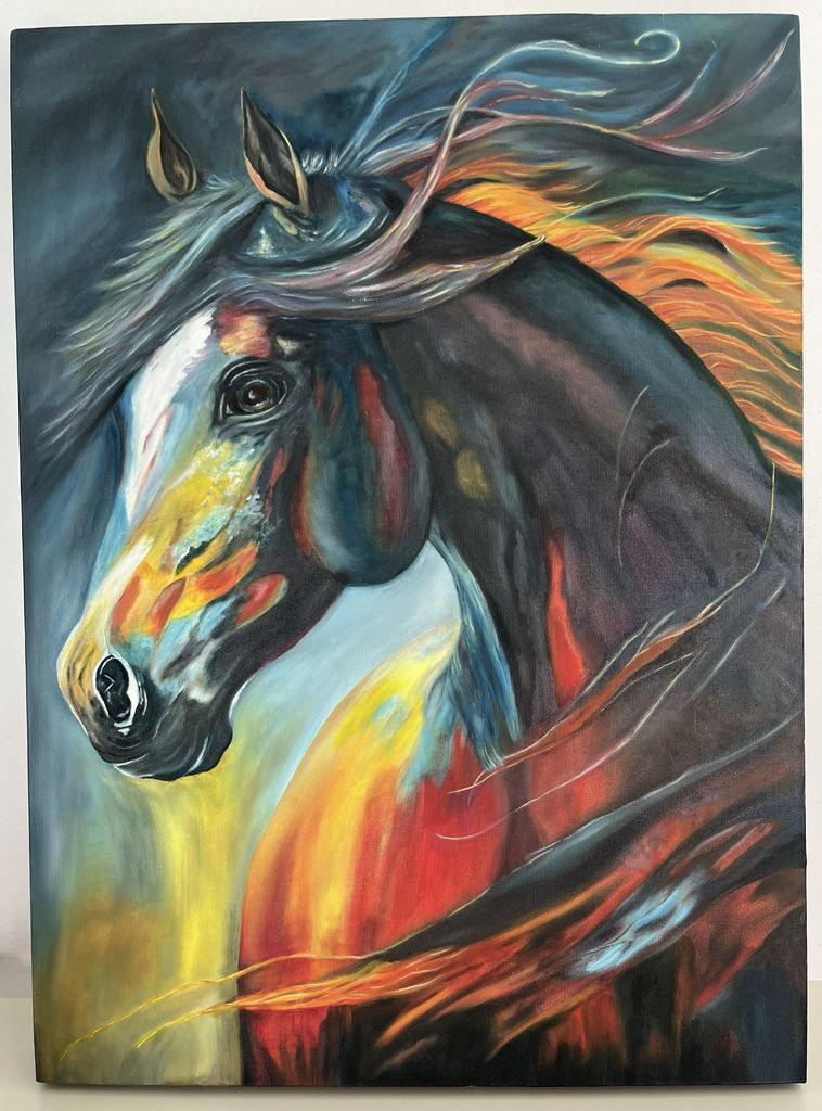 óleo sobre tela cavalo
