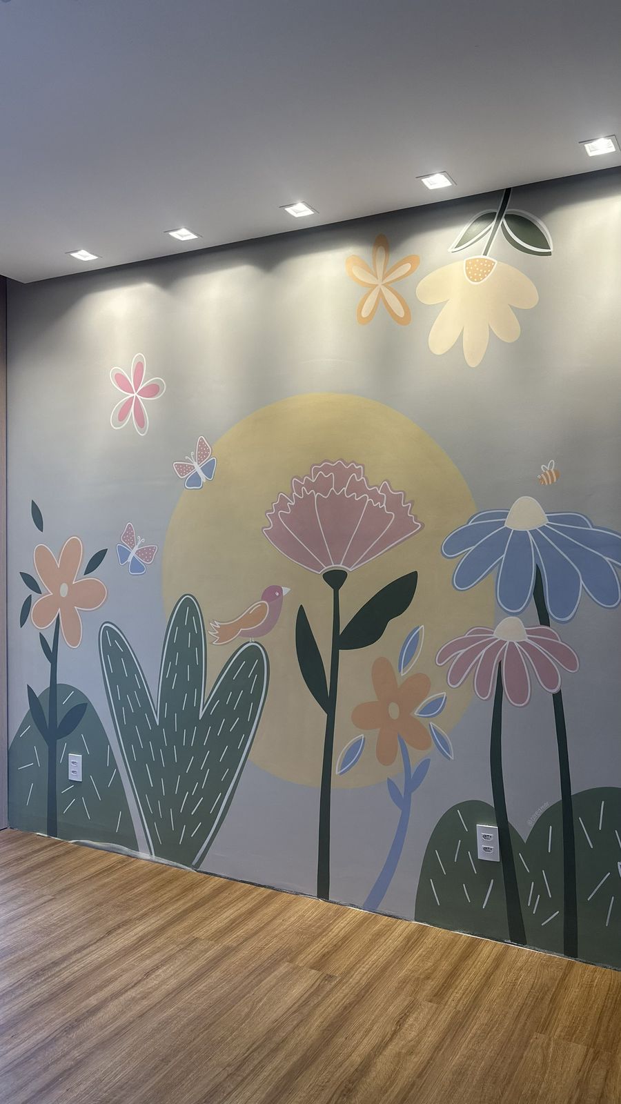 Mural jardim floral - sala