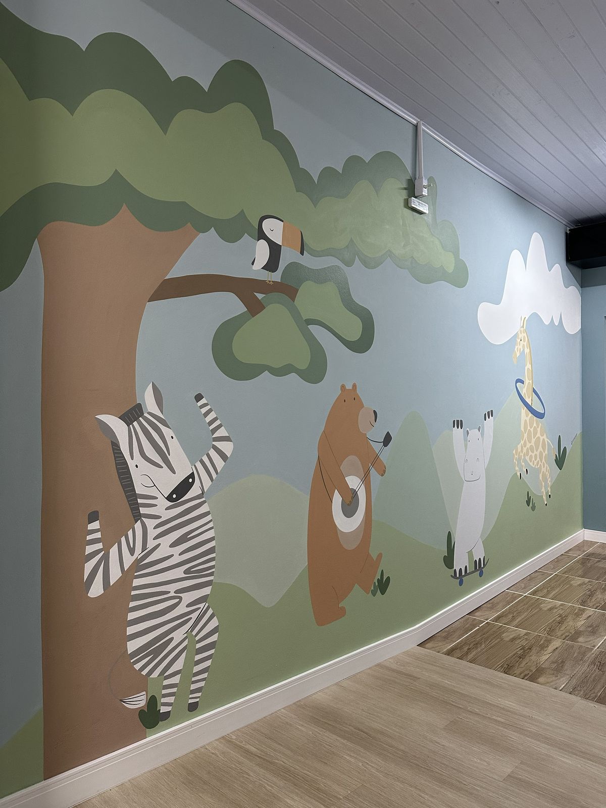 Mural safari divertido - corredor kids